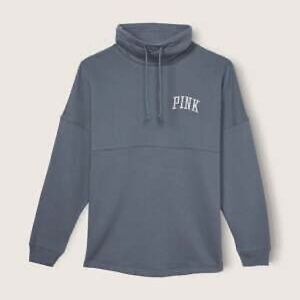 PINK Victoria's Secret Blue Silver Cowl Neck Sweater